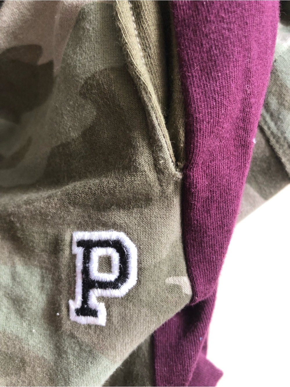 PINK Victoria's Secret Yoga Green Camo/Magenta Side Stripe Lounge Pants Size S - Picture 3 of 7
